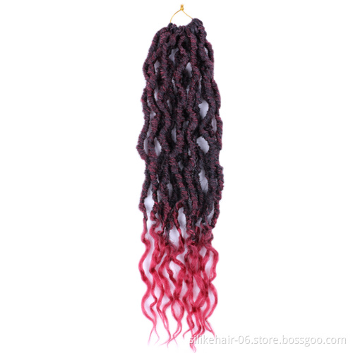 Goddess Faux Locs Crochet Hair with Curly Ends 24inch Synthetic Goddess Locs Hair Extensions Faux Locs Crochet Wavy Hair